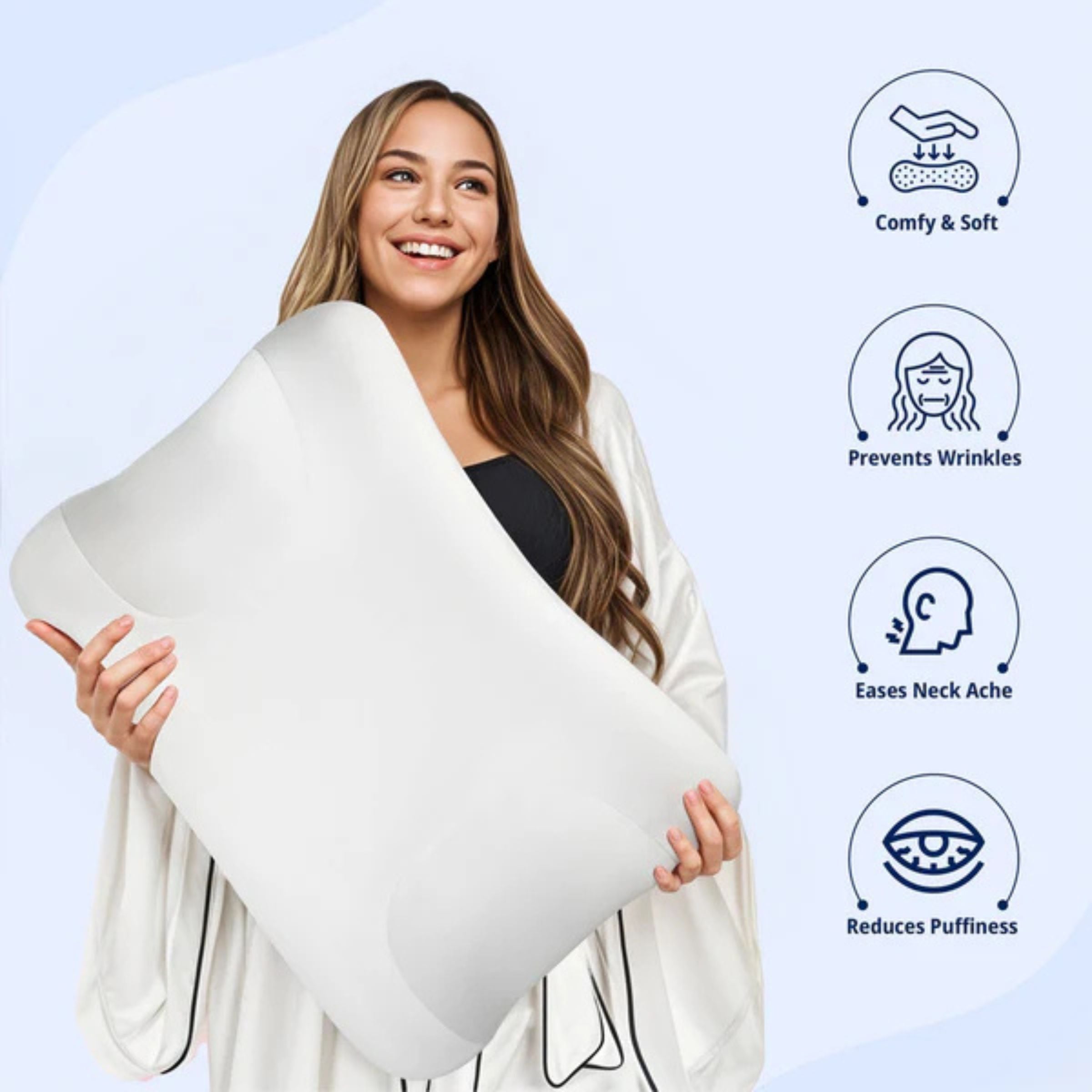 B&B Beauty Sleep Contour Pillow with Satin Pillowcase