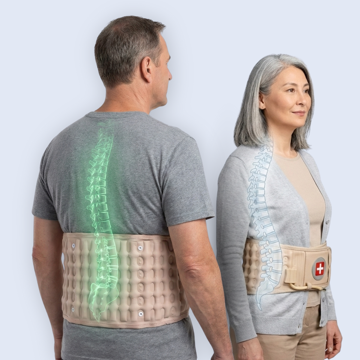 B&B Inflatable Back Support Belt with Adjustable Air Cushioning