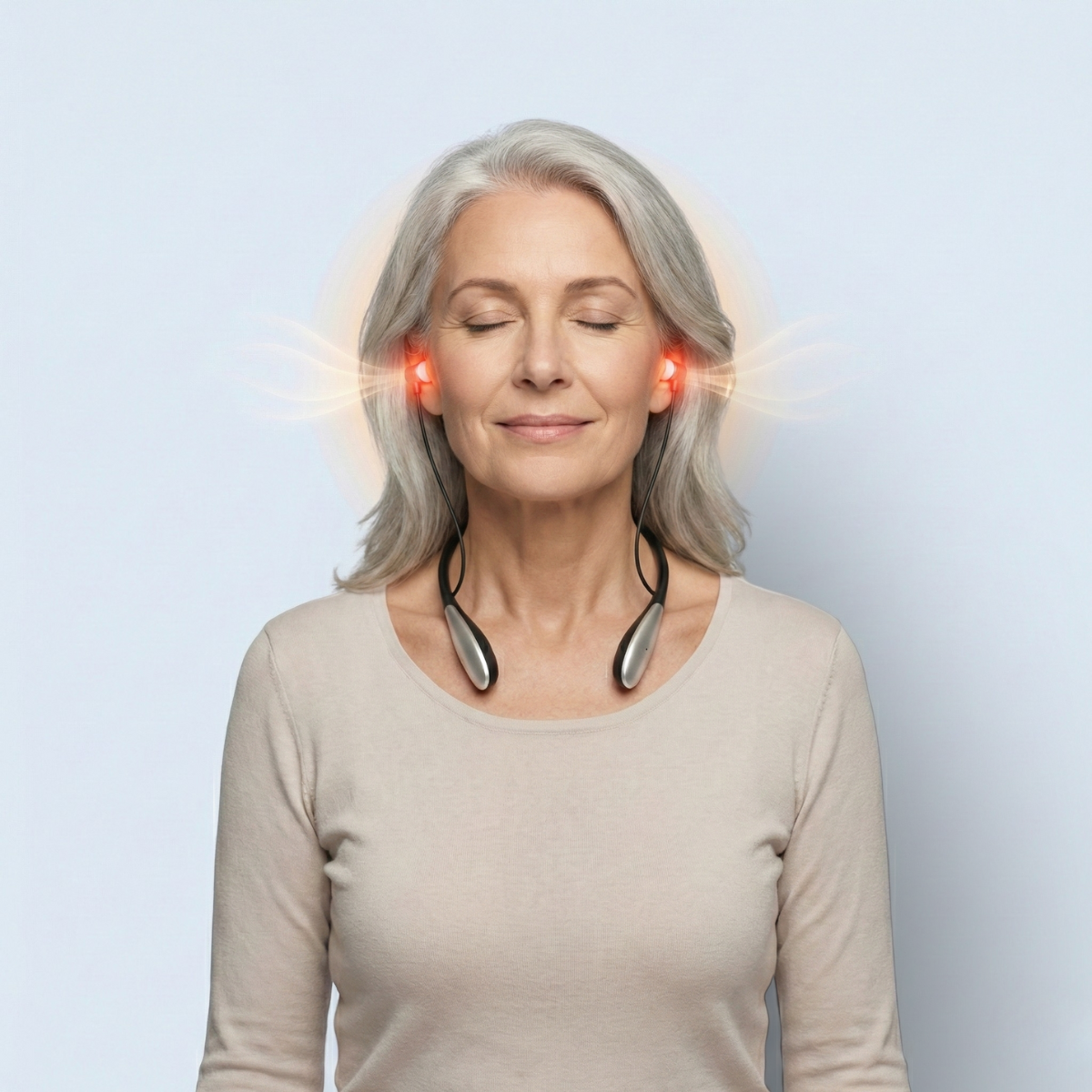 B&B Red Light Comfort Earbuds with Adjustable Modes and Auto-Off Timer