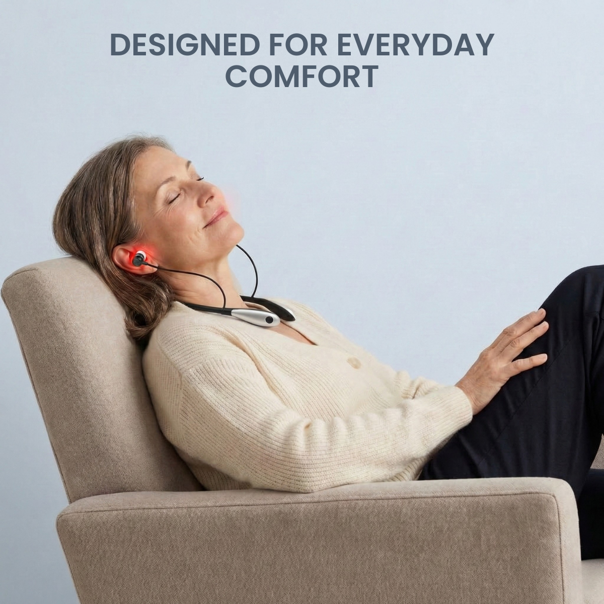 B&B Red Light Comfort Earbuds with Adjustable Modes and Auto-Off Timer