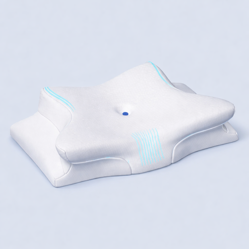 B&B Ergonomic Memory Foam Pillow – Contoured Neck & Spine Support