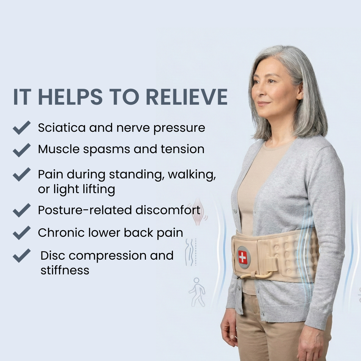 B&B Inflatable Back Support Belt with Adjustable Air Cushioning