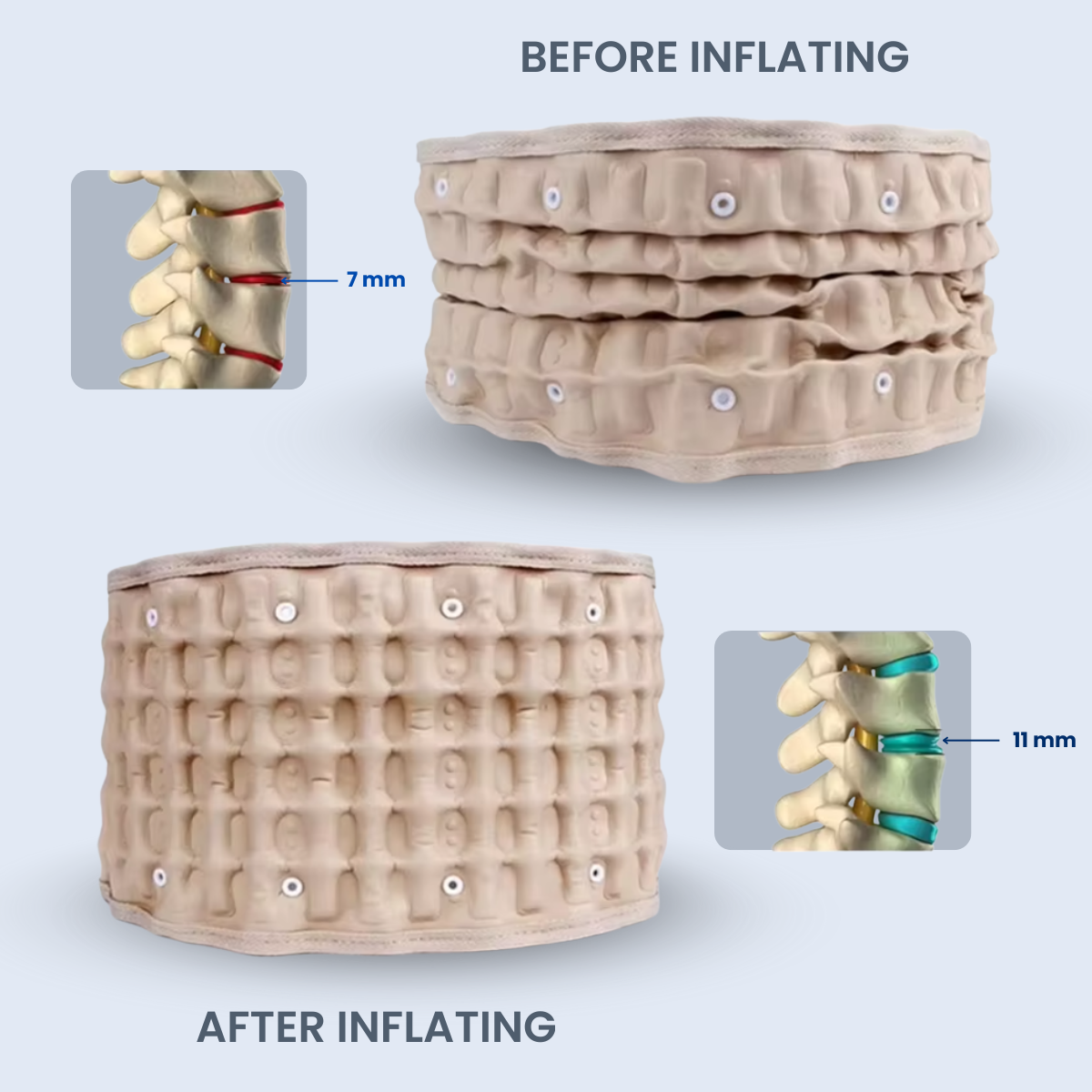 B&B Inflatable Back Support Belt with Adjustable Air Cushioning