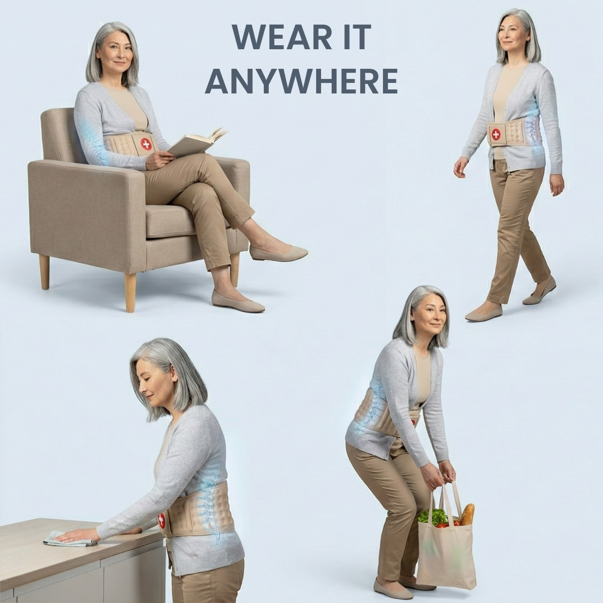 B&B Inflatable Back Support Belt with Adjustable Air Cushioning