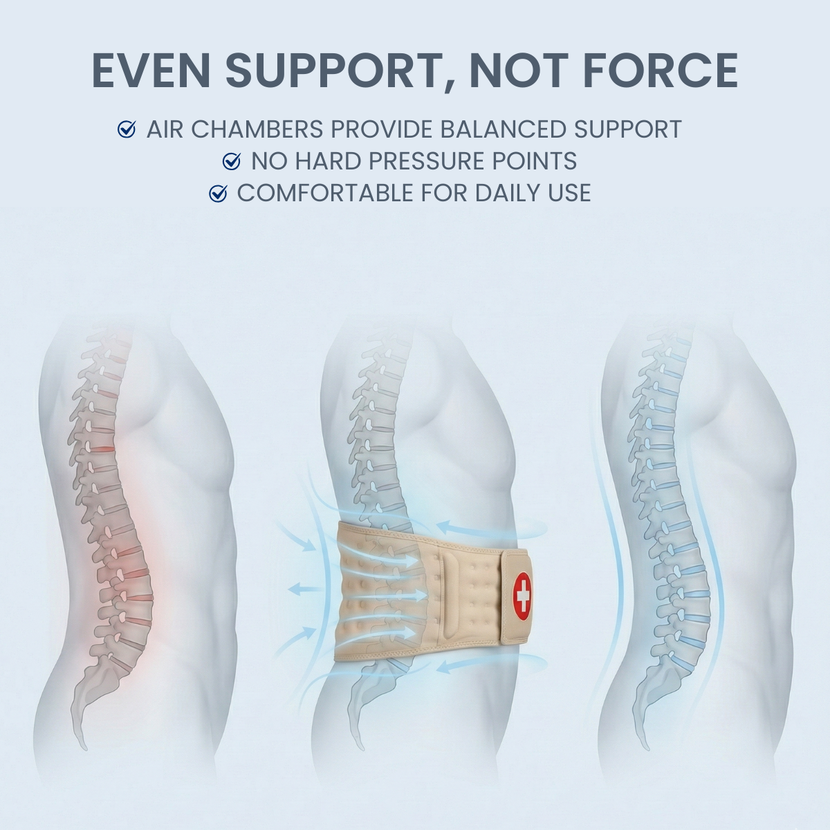 B&B Inflatable Back Support Belt with Adjustable Air Cushioning