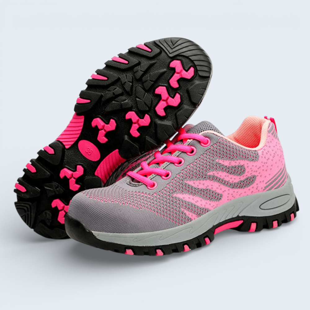 B&B Women’s Lace-Up Walking Sneakers – Lightweight Breathable Everyday Comfort Trainers