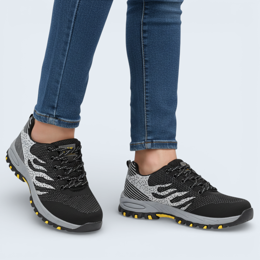 B&B Women’s Lace-Up Walking Sneakers – Lightweight Breathable Everyday Comfort Trainers