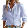 Women's Ruffle Trim Button Front Blouse