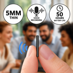 Mini-enregistreur vocal numérique – enregistrement audio HD de 50 h, design portable ultra-fin