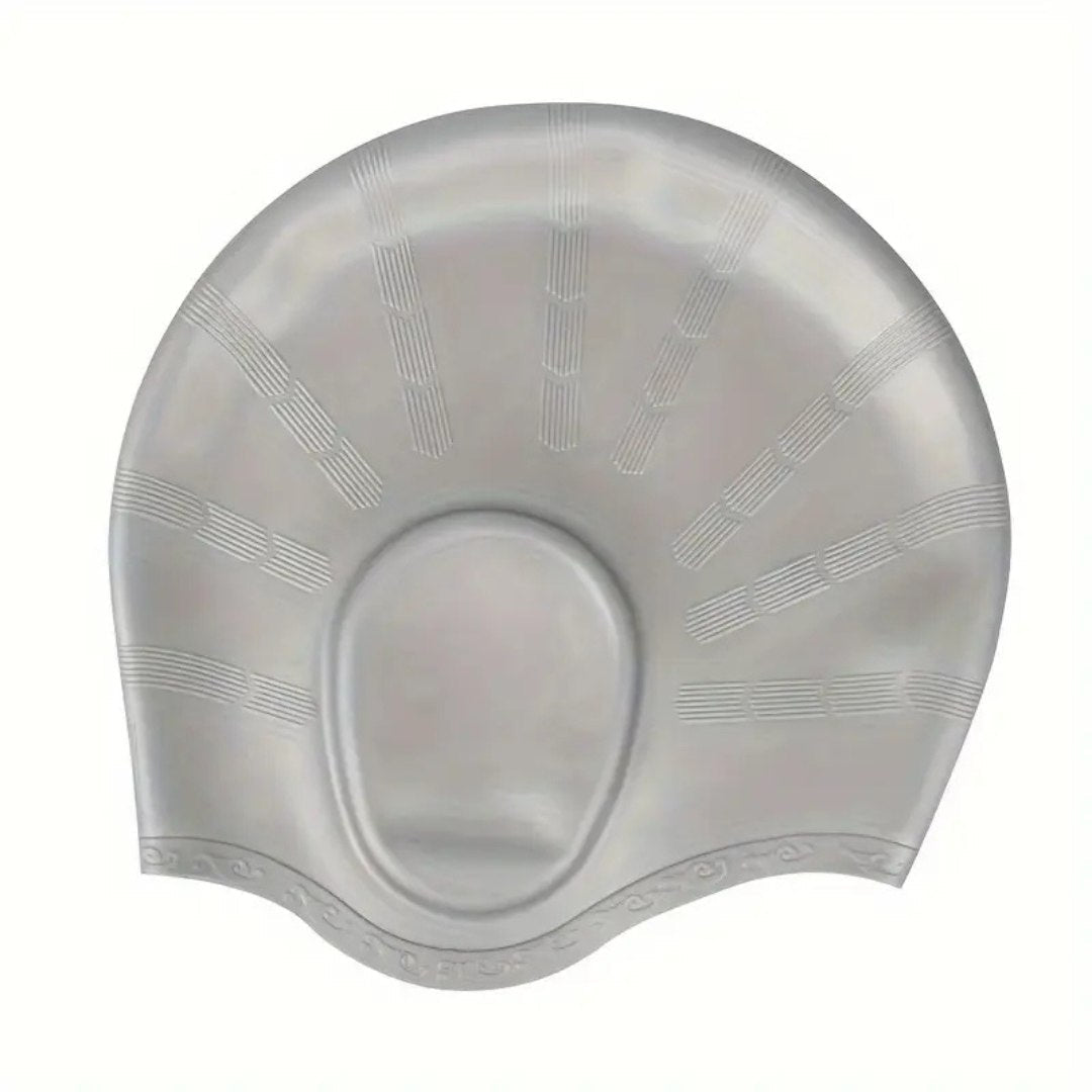 Bonnet de natation en silicone premium HydroFit avec protection des oreilles pour cheveux longs et confort imperméable