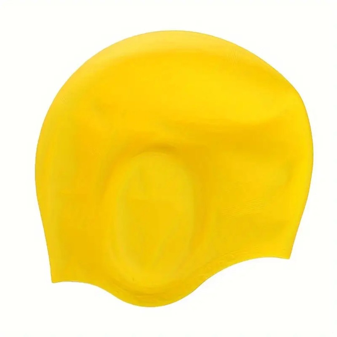 Bonnet de natation en silicone premium HydroFit avec protection des oreilles pour cheveux longs et confort imperméable