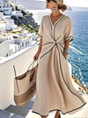 Women's Twist Front Maxi Dress Elegant Summer Style