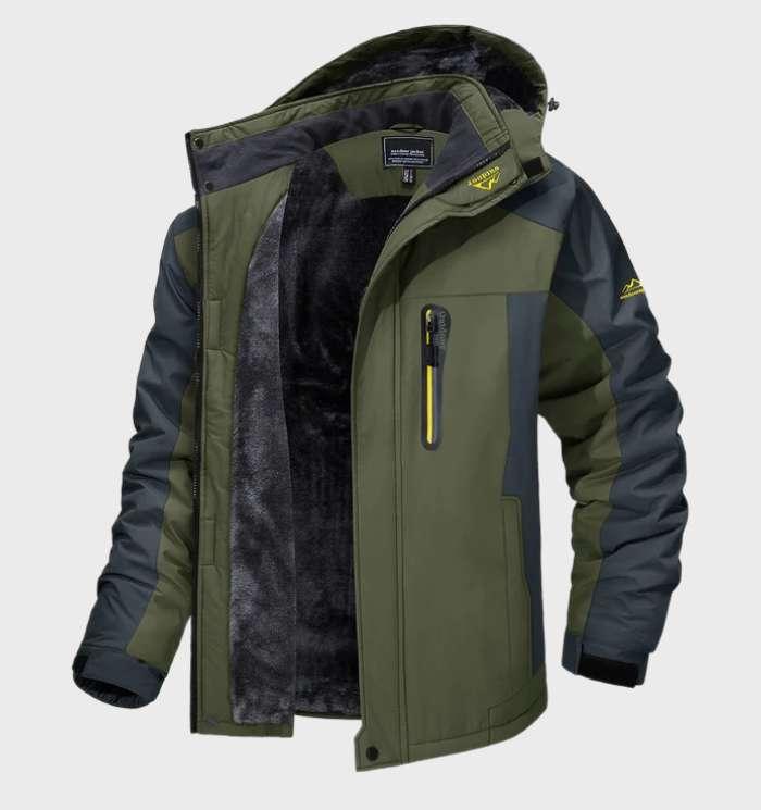 Warm and Waterproof Fleece Jacket for Men with Hood - Modern Outdoor Apparel