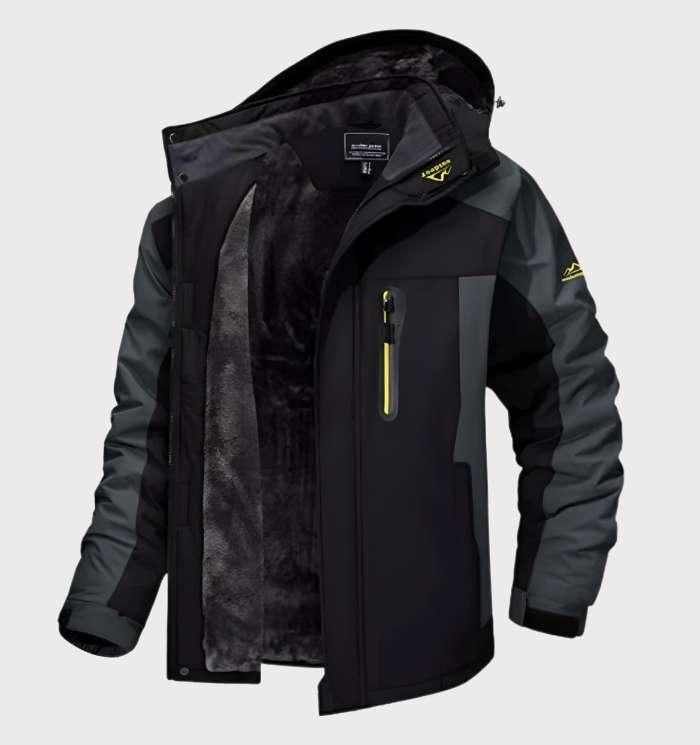 Warm and Waterproof Fleece Jacket for Men with Hood - Modern Outdoor Apparel