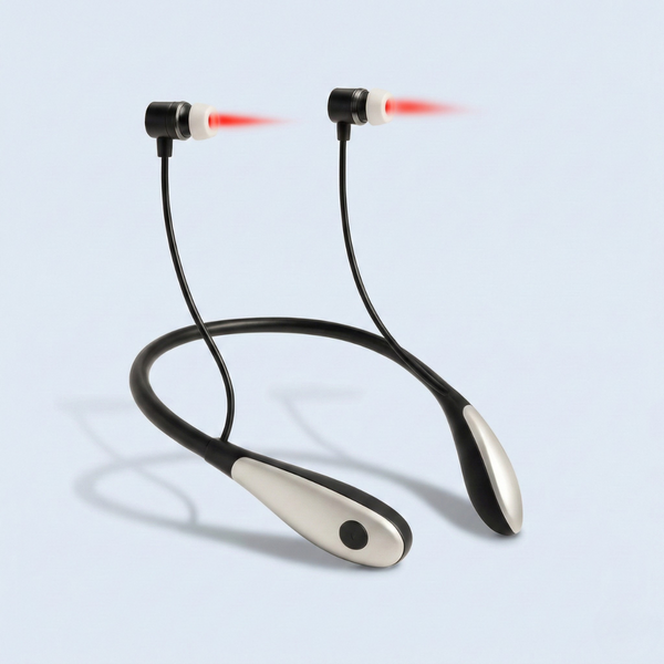 B&B Red Light Comfort Earbuds with Adjustable Modes and Auto-Off Timer