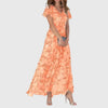 Women's Floral Maxi Dress V Neck Elegant Summer Style