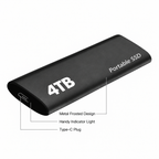 SSD externe 4TB - Disque de stockage portable USB-C pour PC, Mac et ordinateur portable