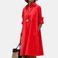 Robe midi à manches longues et coupe évasée pour femme