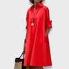 Women's Long Sleeve A-Line Midi Dress