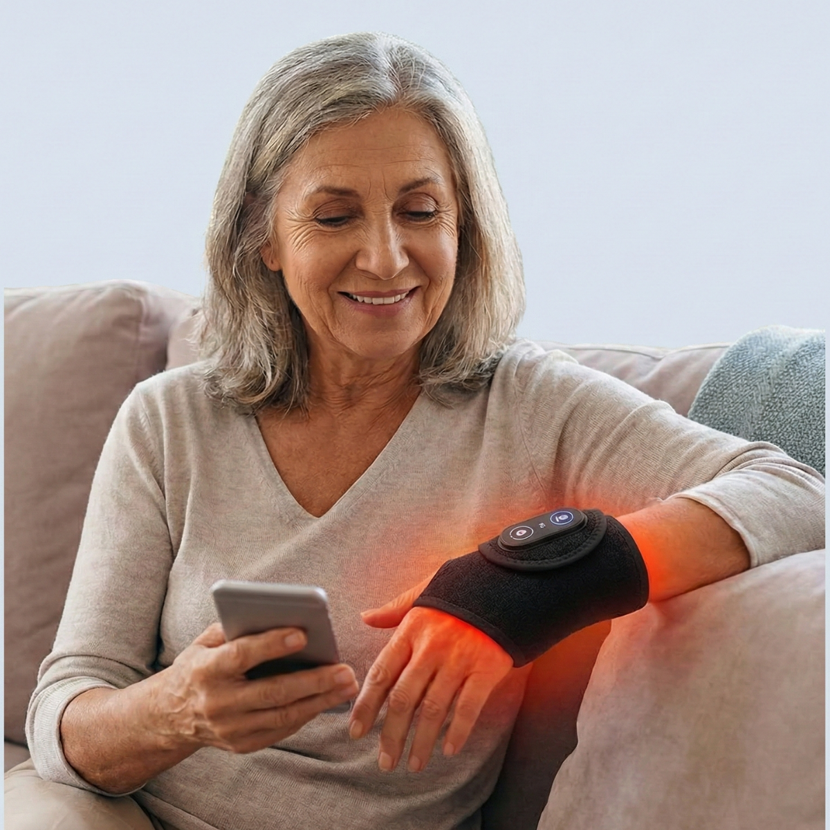 B&B Red Light Wrist Wrap – LED Light Support for Wrist Comfort & Daily Recovery