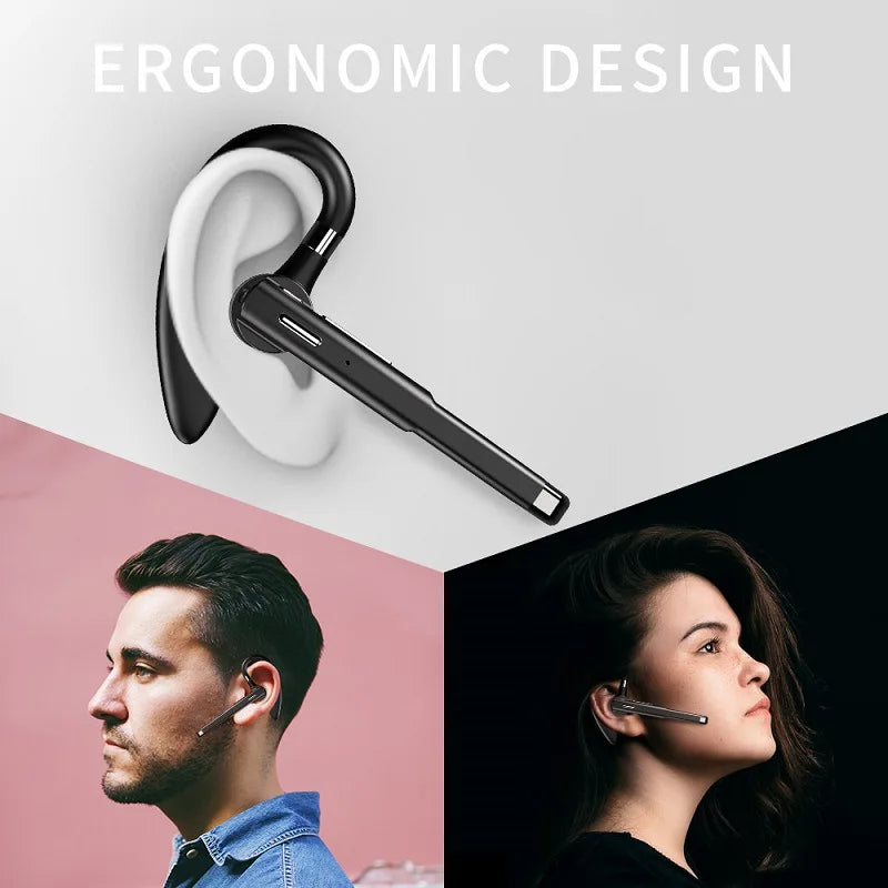 Vezeték nélküli Bluetooth-headset fülkampóval és töltőtokkal