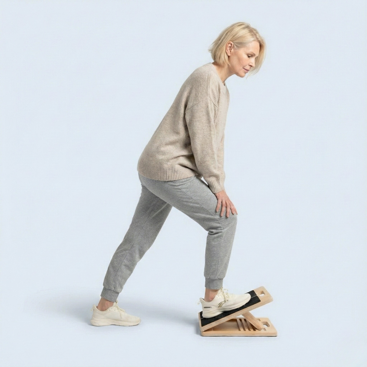 B&B Adjustable Calf Stretch Board – Non-Slip Slant Board for Home Rehab