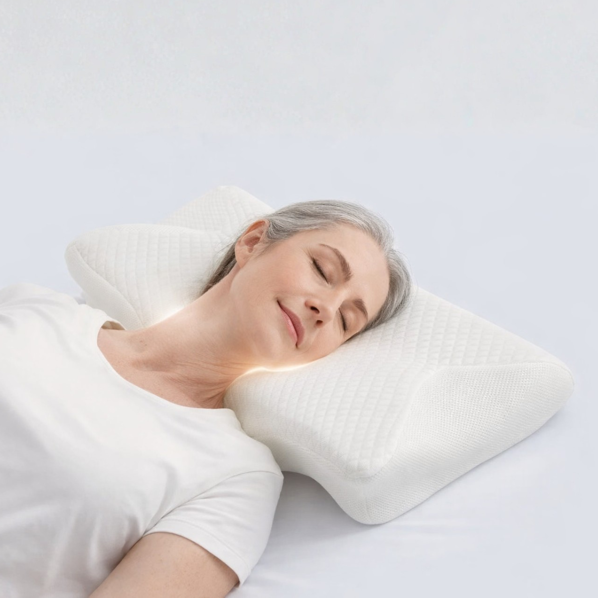 B&B Ergonomic Memory Foam Pillow – Contoured Neck & Spine Support
