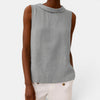 Women's Sleeveless Roll Collar Top Relaxed Fit