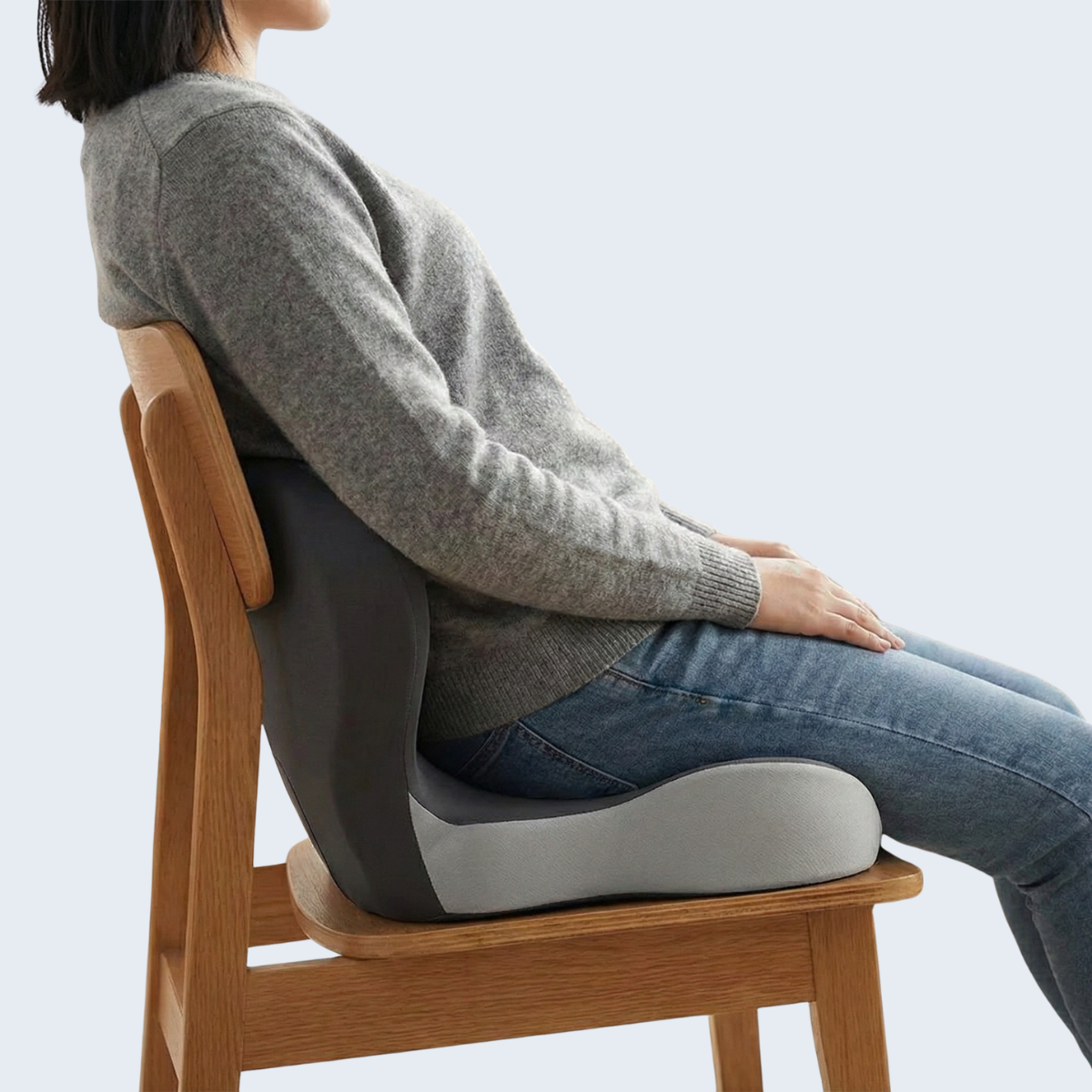 B&B Ergonomic Memory Foam Seat Cushion – Contoured Sitting Support