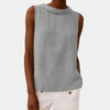 Women's Sleeveless Roll Collar Top Relaxed Fit Elegant Summer Blouse