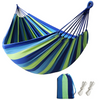 Outdoor Striped Hammock with Carrying Bag and Hanging Ropes