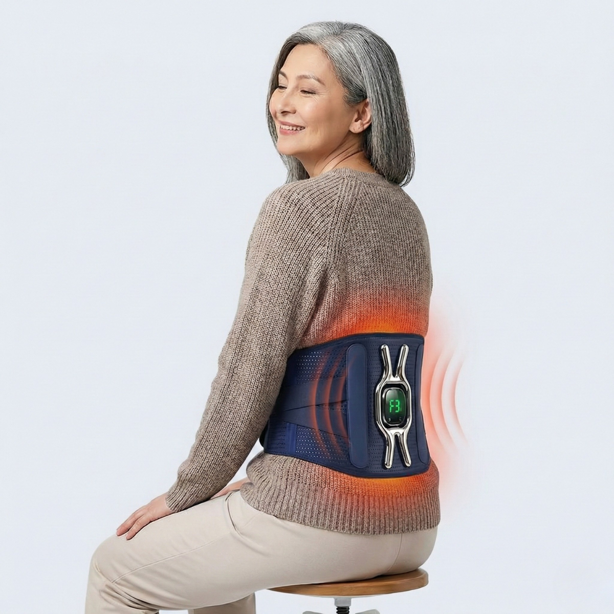 B&B Heated Lower Back Massager Belt – Dual Motor Massage & Adjustable Heat