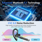 Vezeték nélküli Bluetooth-headset fülkampóval és töltőtokkal