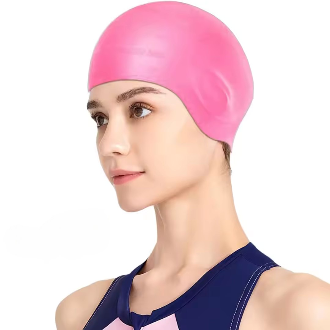 Bonnet de natation en silicone premium HydroFit avec protection des oreilles pour cheveux longs et confort imperméable