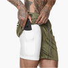Men's Lightweight 2-in-1 Fitness Shorts with Compression Layer and Inner Pocket