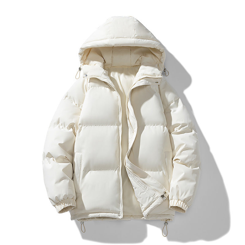 Veste d’hiver matelassée et rembourrée à capuche pour homme, avec fermeture zippée