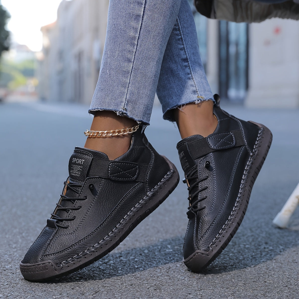 Women's Comfortable Lace-Up Trainers Cushioned Flat Sole Everyday Shoe