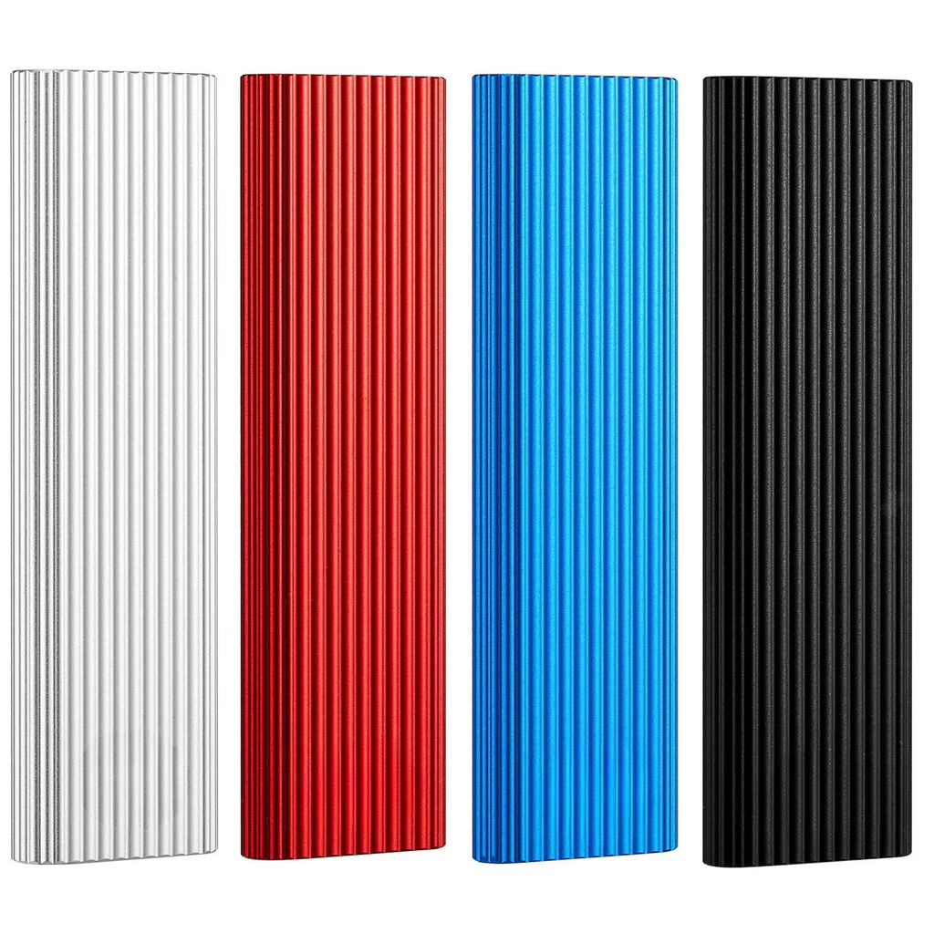 Portable SSD Storage Drive with Ribbed Compact Design