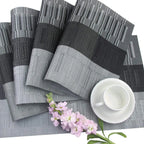 Ensemble de 4 sets de table rectangulaires durables en PVC, lavables et résistants à la chaleur, pour protéger la table