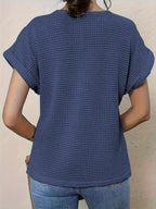 Women's Crochet Detail Short Sleeve Blouse