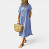 Women's Vertical Stripe Midi Maxi Dress