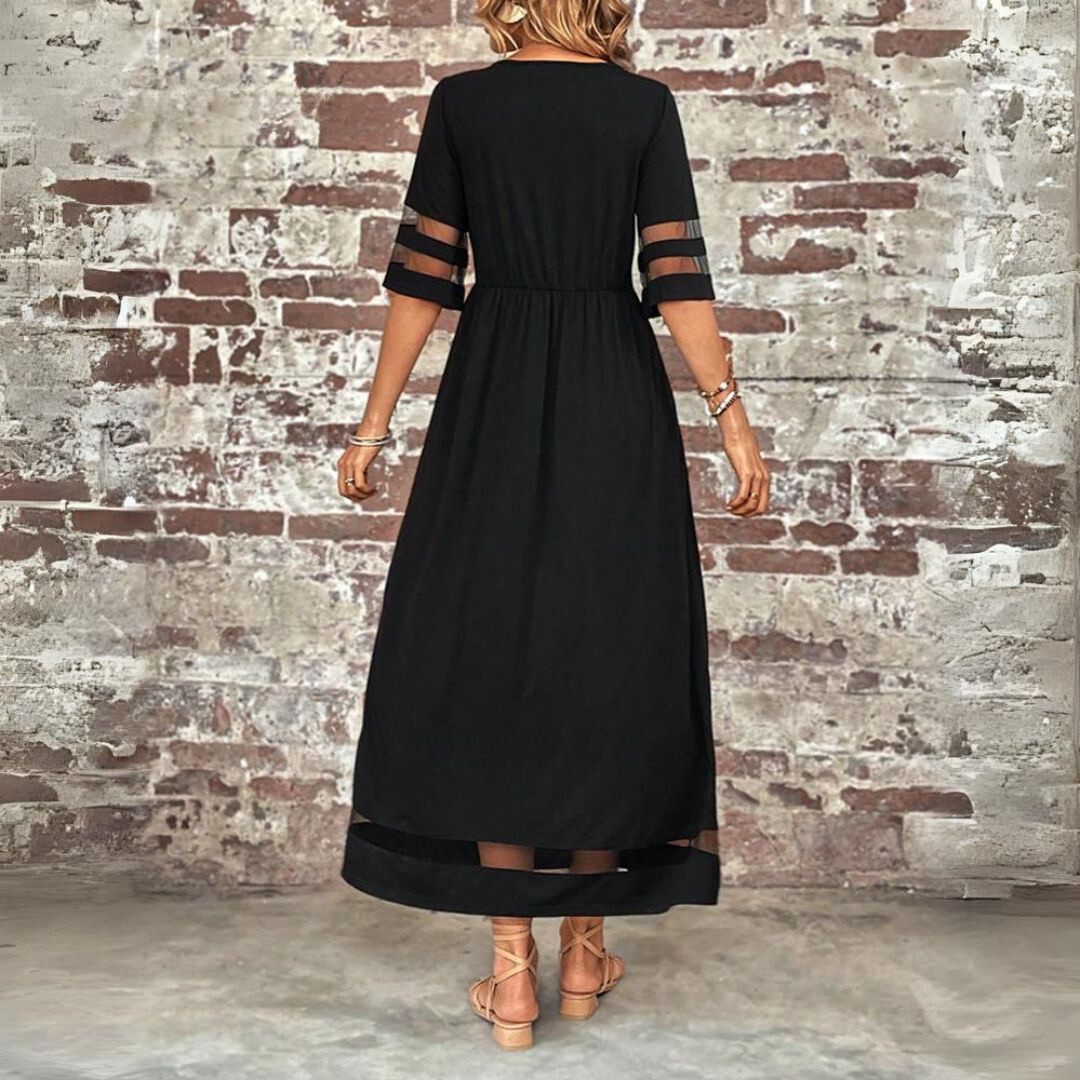 Robe longue pour femme avec couvrance ventre, coupe élégante