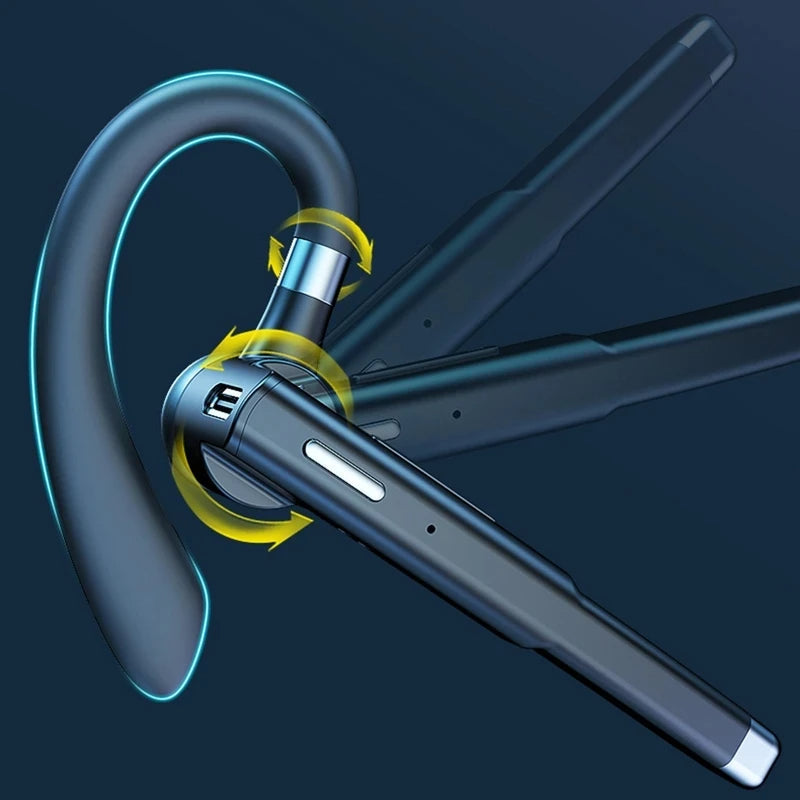 Vezeték nélküli Bluetooth-headset fülkampóval és töltőtokkal