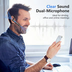 Vezeték nélküli Bluetooth-headset fülkampóval és töltőtokkal
