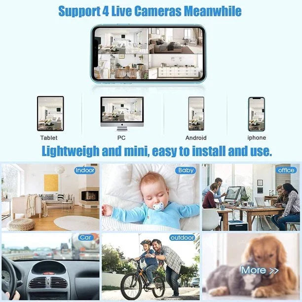 Mini Wireless Camera with Magnetic Mount and Live Video Feed