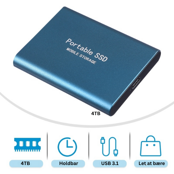 Hordozható külső SSD USB-kábellel, nagy sebességű adattároló eszköz