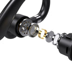 Vezeték nélküli Bluetooth-headset fülkampóval és töltőtokkal