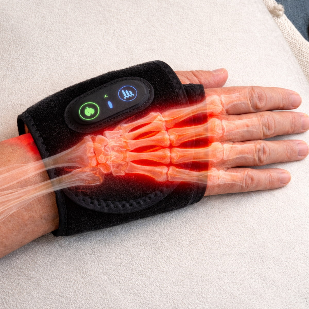 B&B Red Light Wrist Wrap – LED Light Support for Wrist Comfort & Daily Recovery