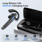 Vezeték nélküli Bluetooth-headset fülkampóval és töltőtokkal