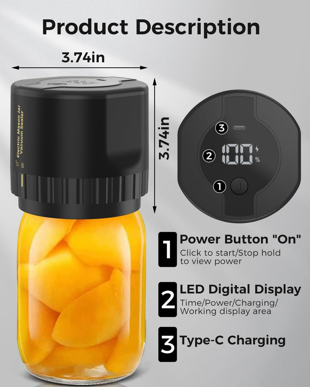 Scelleuse sous vide électrique pour bocaux Mason avec couvercles, kit portable de conservation des aliments